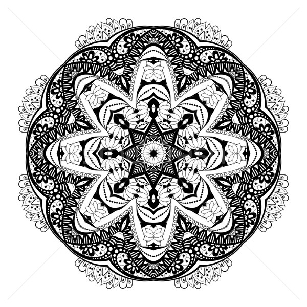 Vector frumos negru mandala etnic Imagine de stoc © lissantee