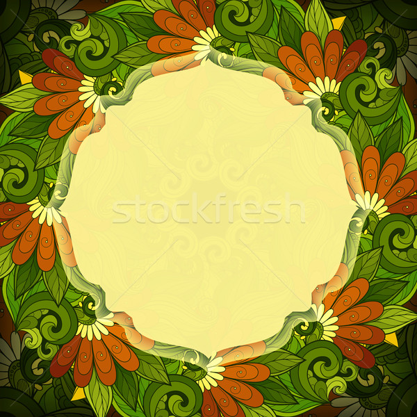 Vector Colored Floral Template with Place for Text Stock photo © lissantee