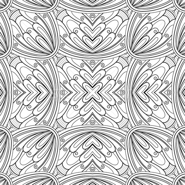 Stock photo: Monochrome Seamless Tile Pattern, Fancy Kaleidoscope