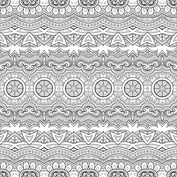 Stock photo: Vector Seamless Monochrome Ornate Pattern