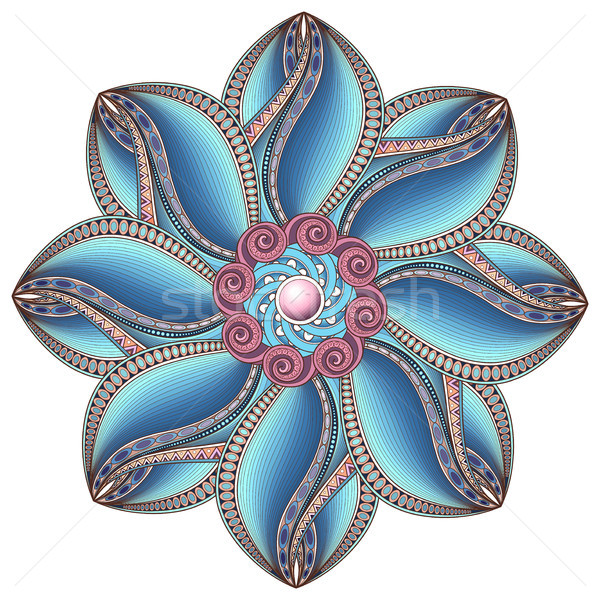 Vector Beautiful Deco Colored Contour Mandala Stock photo © lissantee