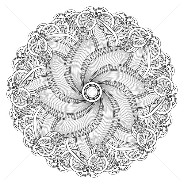 Vector frumos monocrom mandala Imagine de stoc © lissantee