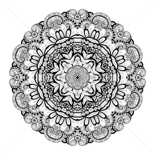 Vector frumos monocrom mandala Imagine de stoc © lissantee