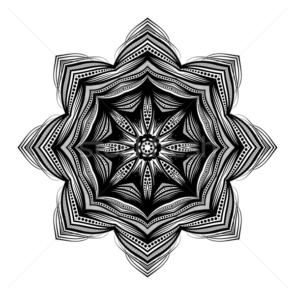 Foto stock: Vetor · belo · preto · mandala · étnico