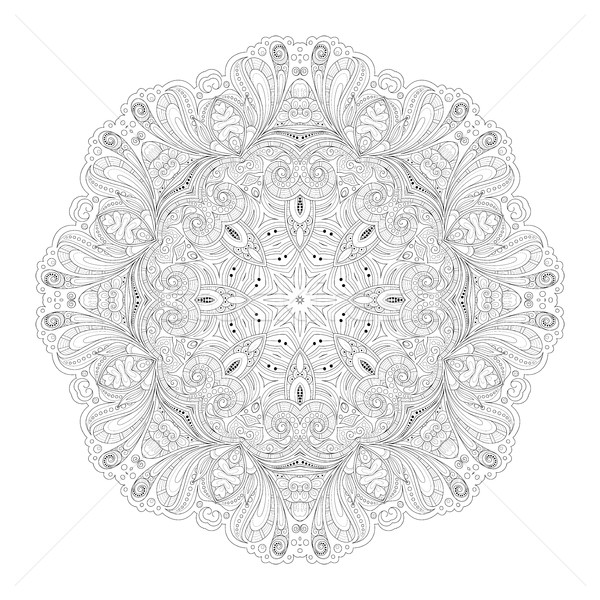 Vector frumos monocrom mandala Imagine de stoc © lissantee