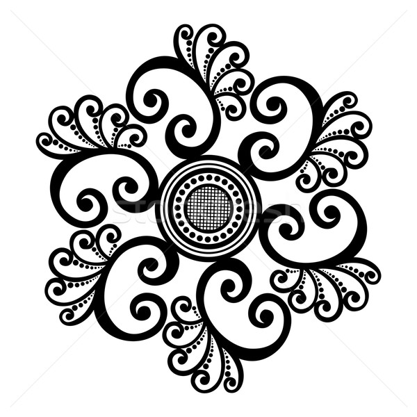 Foto stock: Vector · hermosa · negro · mandala · étnicas