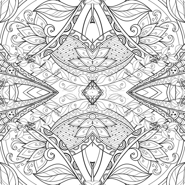 Stock photo: Vector Seamless Abstract Black and White Tribal Pattern