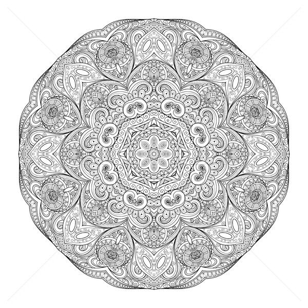 Vektör güzel tek renkli mandala Stok fotoğraf © lissantee