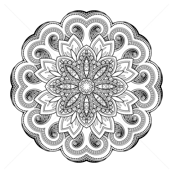 Wektora piękna czarny mandala etnicznych Zdjęcia stock © lissantee