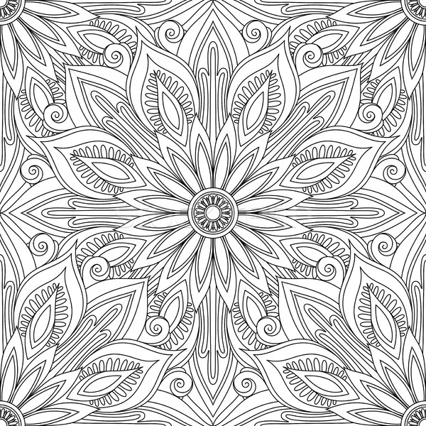 Vector Seamless Monochrome Ornate Pattern Stock photo © lissantee