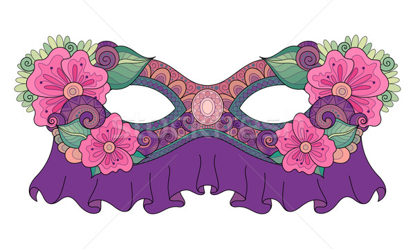 Vector Ornate Colored Mardi Gras Carnival Mask with Decorative F Stock photo © lissantee