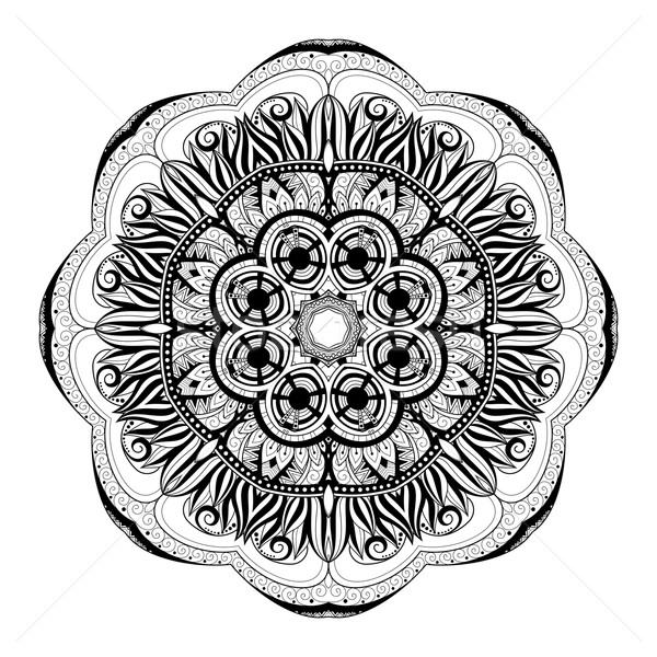 Vector frumos monocrom mandala Imagine de stoc © lissantee