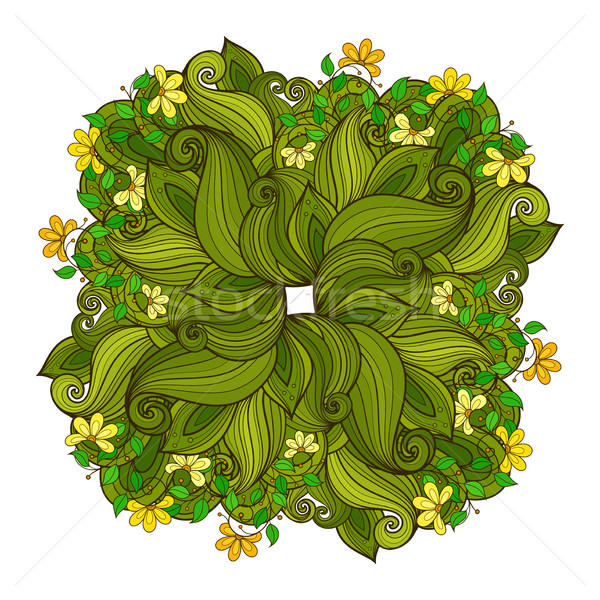 Stock foto: Vektor · floral · Hand · gezeichnet · Ornament · Blumen