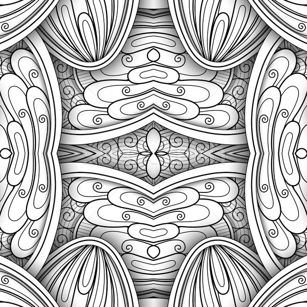 Monochrome Fliese Muster Kaleidoskop unendlich Stock foto © lissantee