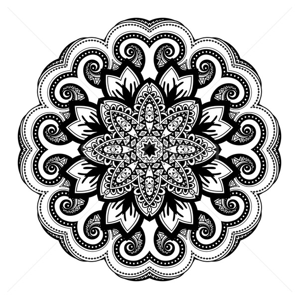 Vector frumos negru mandala etnic Imagine de stoc © lissantee