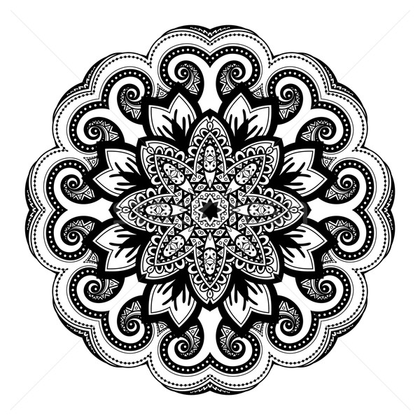 Vector Beautiful Deco Black Mandala Stock photo © lissantee