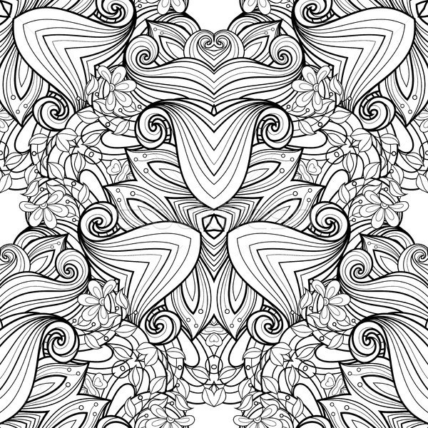 Stock photo: Vector Seamless Monochrome Ornate Pattern