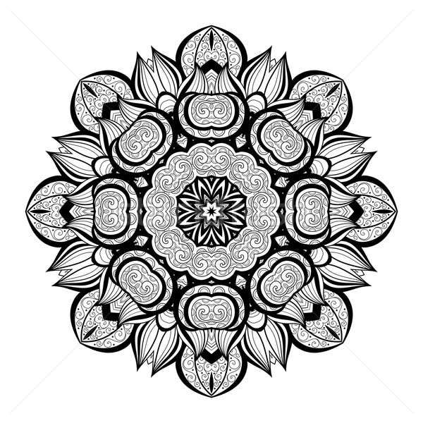 Vector frumos monocrom mandala Imagine de stoc © lissantee