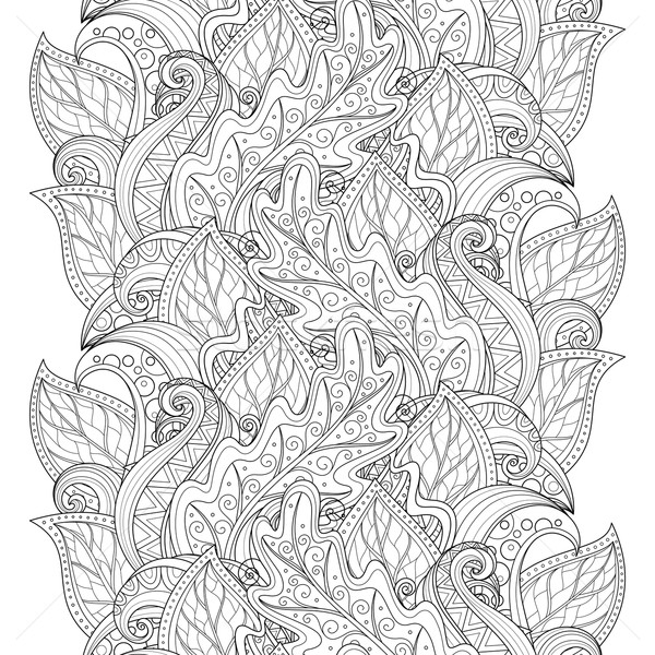 Vector sin costura monocromo floral patrón dibujado a mano Foto stock © lissantee
