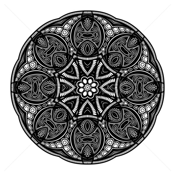 Vector frumos negru mandala etnic Imagine de stoc © lissantee