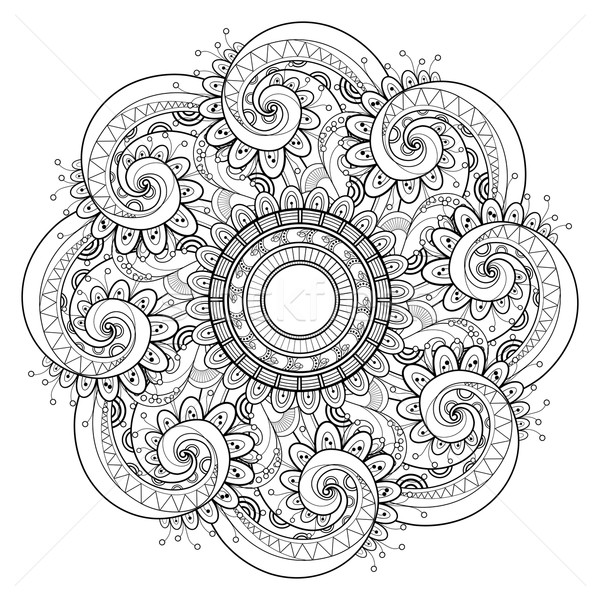 Vektor schönen monochrome Kontur Mandala Stock foto © lissantee