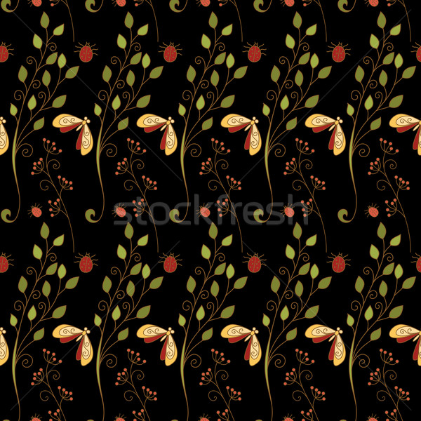Foto stock: Vetor · sem · costura · floral · padrão · textura