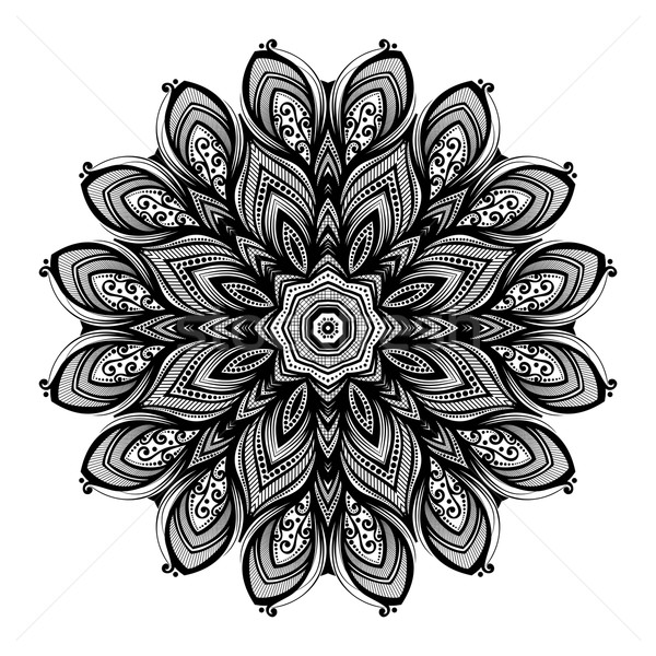 Vector Beautiful Deco Black Mandala Stock photo © lissantee