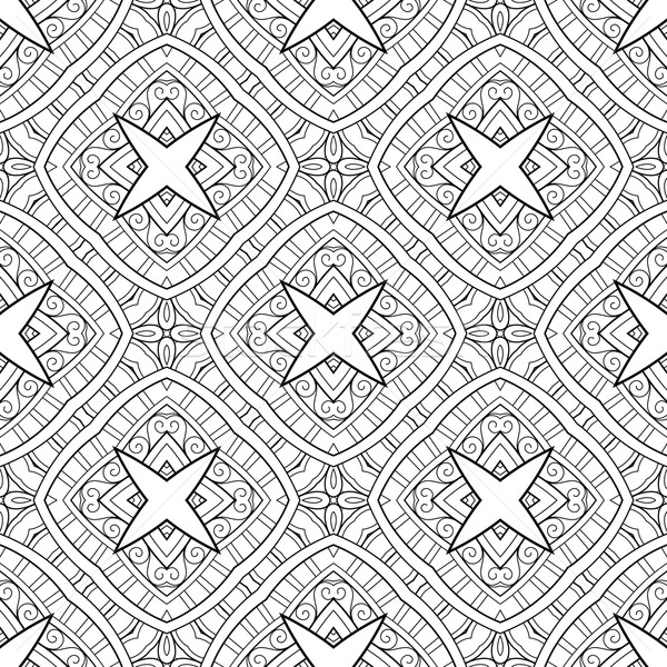 Vector Seamless Vintage Black and White Lace Pattern Stock photo © lissantee