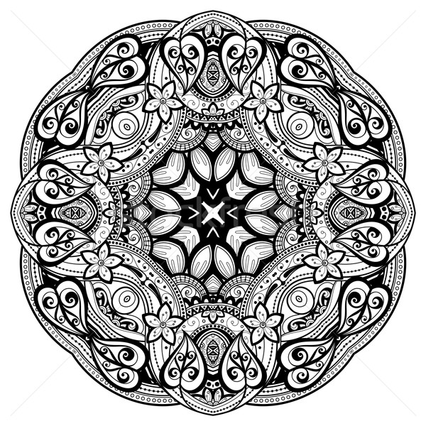 Vector frumos monocrom mandala Imagine de stoc © lissantee