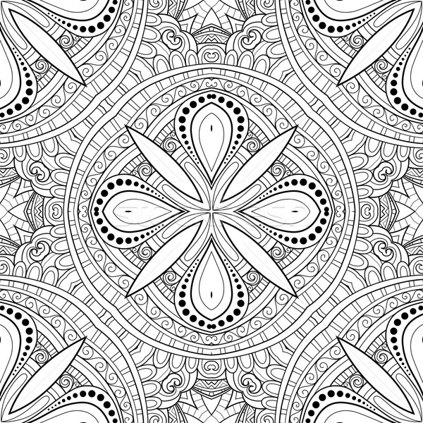 Vector fara sudura abstract negru alb tribal model Imagine de stoc © lissantee