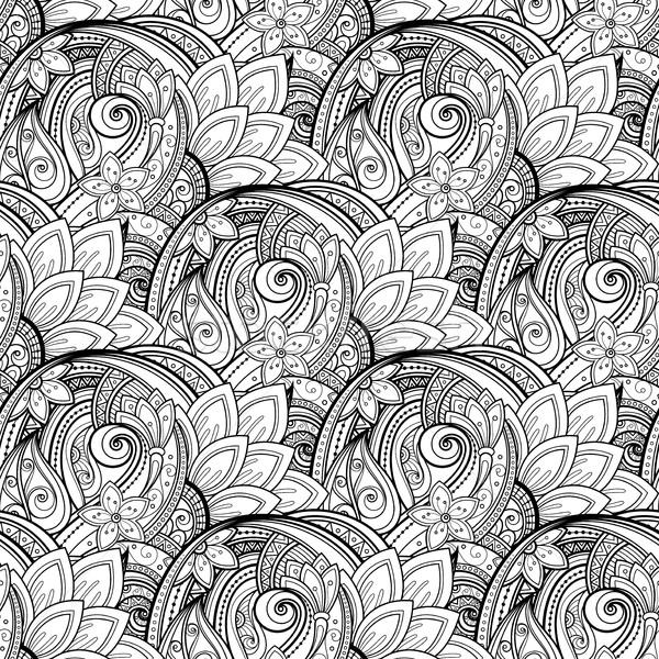 Stock photo: Vector Seamless Monochrome Floral Pattern