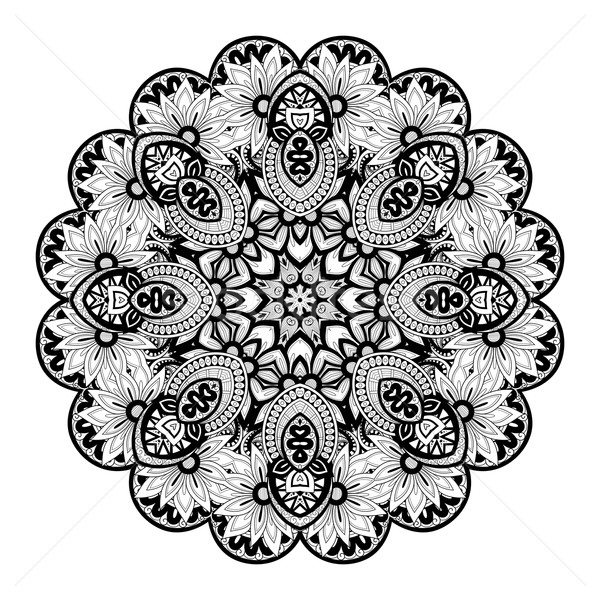 Vector frumos monocrom mandala Imagine de stoc © lissantee