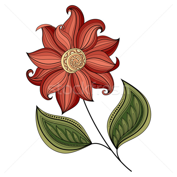 Vector Beautiful Colored Contour Flower Stock photo © lissantee