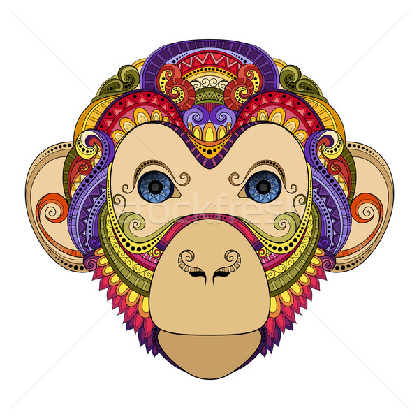 Сток-фото: вектора · обезьяны · голову · племенных