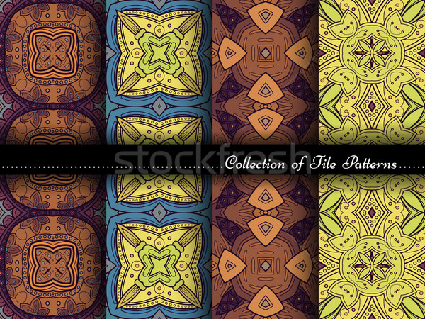 Stock photo: Vector Collection of Seamless Vintage Patterns