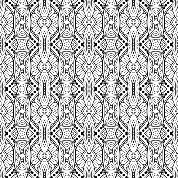 Vector Seamless Vintage Black and White Lace Pattern Stock photo © lissantee