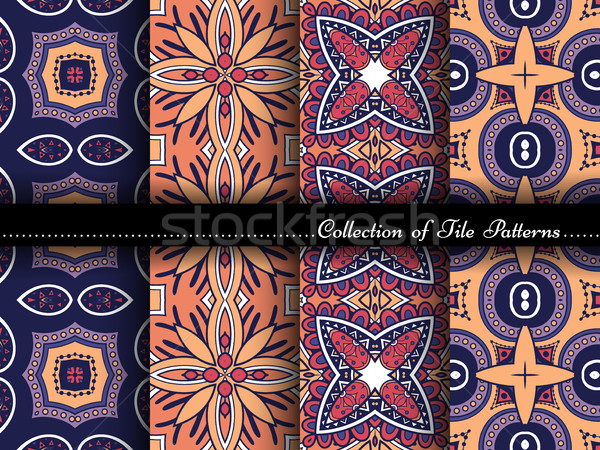 Vector Collection of Seamless Vintage Patterns Stock photo © lissantee