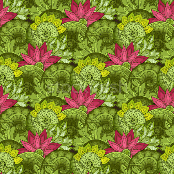 Vecteur floral modèle dessinés à la main texture [[stock_photo]] © lissantee