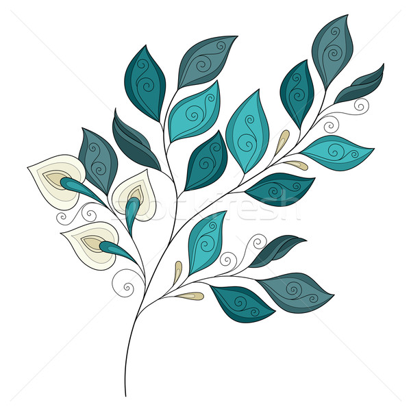 Vector Beautiful Colored Contour Leaf Stock photo © lissantee