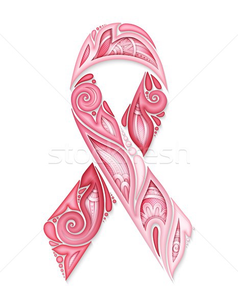 Breast Cancer Awareness Month Emblem, Pink Ribbon Symbol Stock photo © lissantee