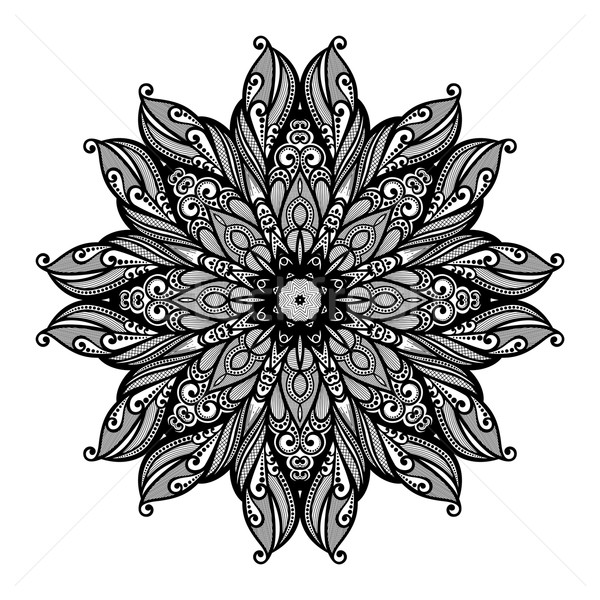 Vector Beautiful Deco Black Mandala Stock photo © lissantee