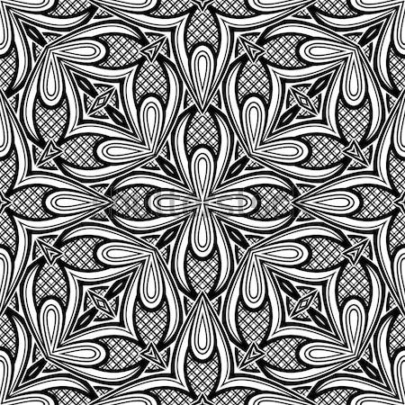Stock photo: Vector Seamless Monochrome Ornate Pattern