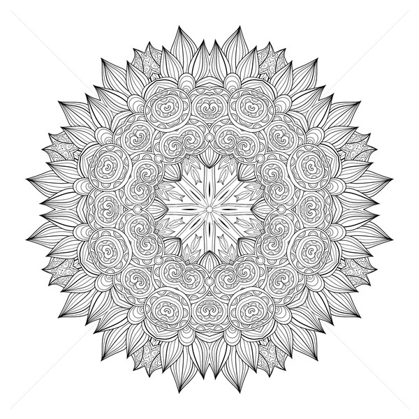 Vector frumos monocrom mandala Imagine de stoc © lissantee