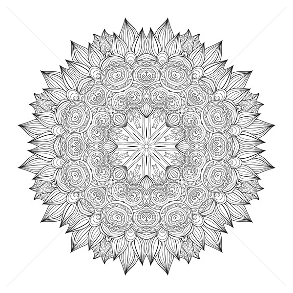 Vecteur belle monochrome contour mandala [[stock_photo]] © lissantee