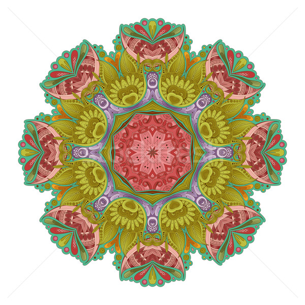 Wektora piękna kolorowy kontur mandala Zdjęcia stock © lissantee