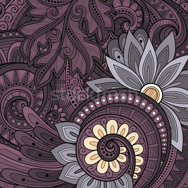 Vector colorat ornament flori Imagine de stoc © lissantee