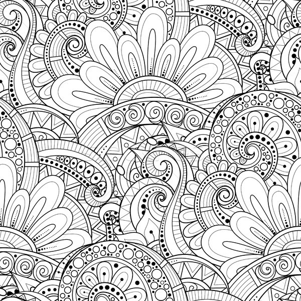 Monochrome Seamless Pattern with Floral Motifs Stock photo © lissantee