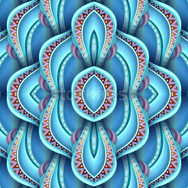 Vektor abstrakten tribal Muster Wellen Stock foto © lissantee