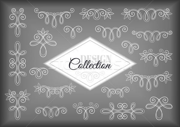 Vector Set of Calligraphic Design Elements and Page Decorations Stock photo © lissantee