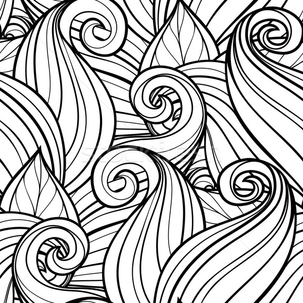 Vettore senza soluzione di continuità in bianco e nero floreale pattern Foto d'archivio © lissantee